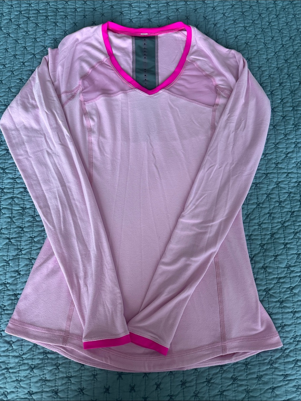 Lululemon Pace Pusher Long Sleeve Heathered Vintage Pink Mesh Size 4